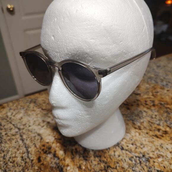 Cotton On Lorne Polarized Sunglasses Mens Gray Transparent Round Frame UV Cal 3 - Picture 1 of 14